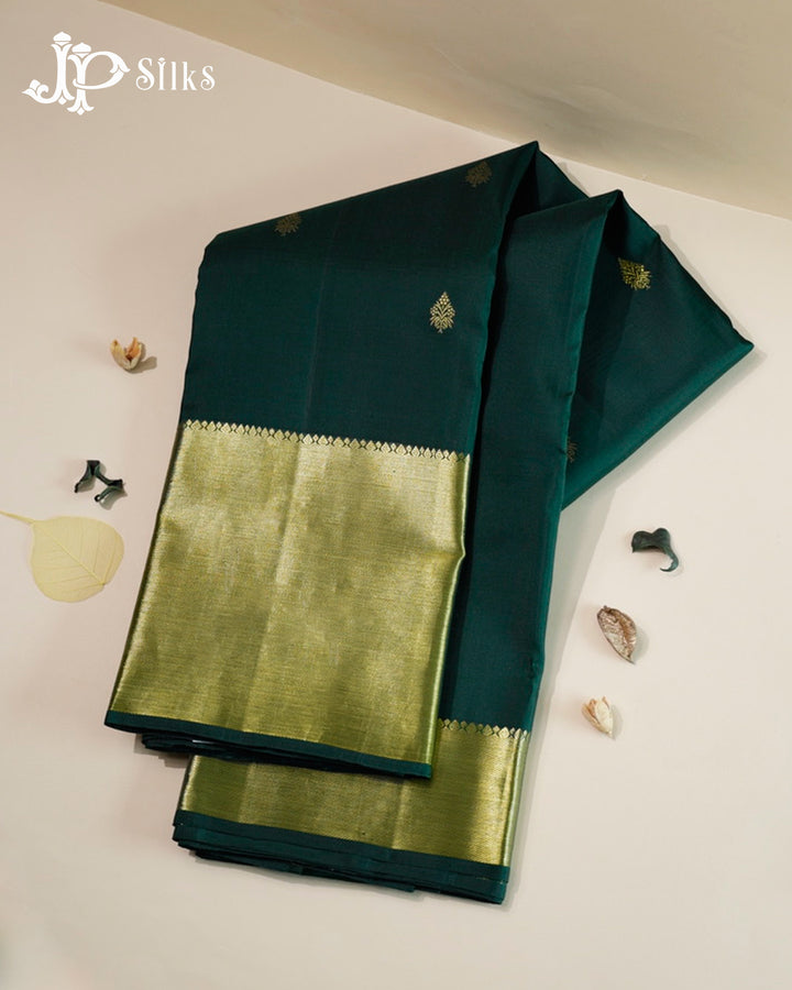 Bottle Green Kanchipuram Silk Saree -  G380