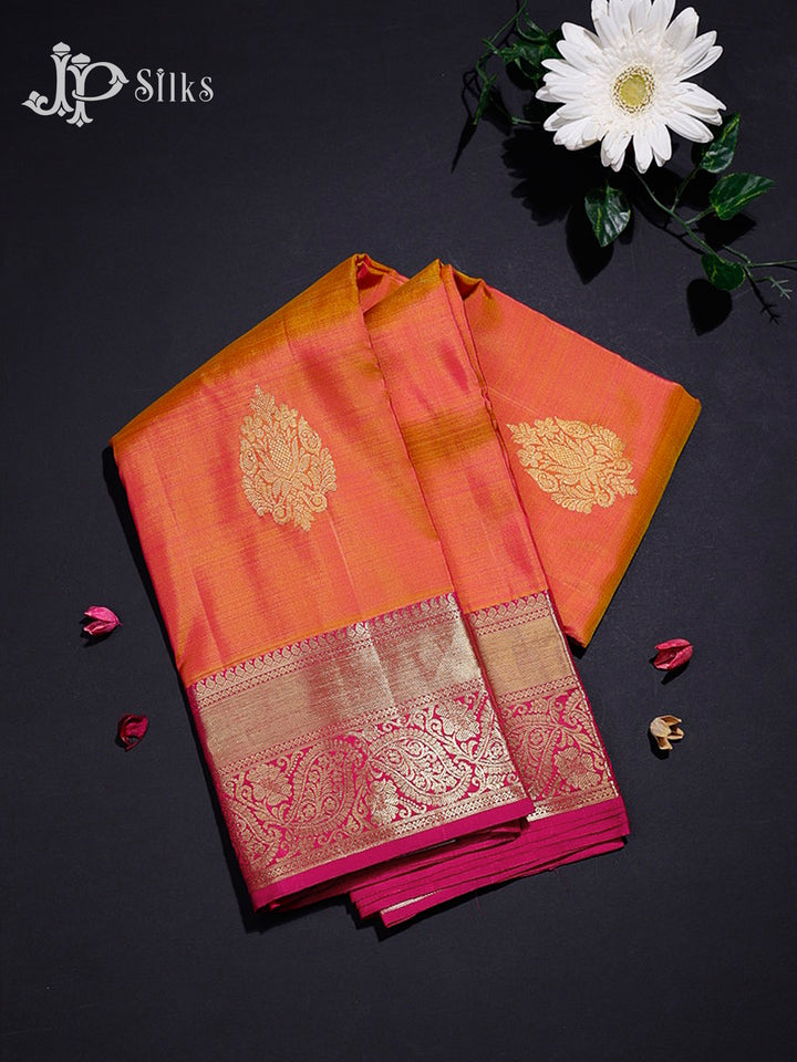 Dual Shade Pink Kanchipuram Pure Silk Saree - A1121