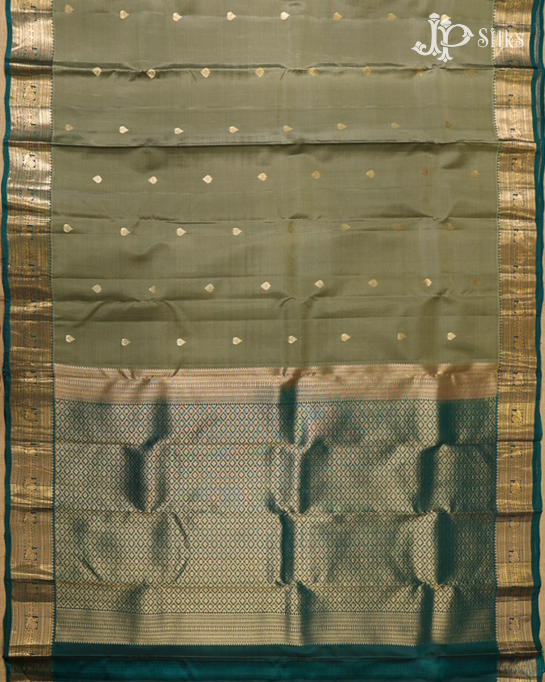 Pastel Green & Teal Green Pure Silk Mix Saree - G923
