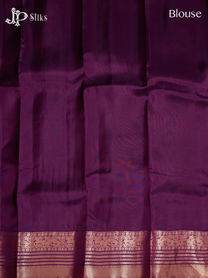 Baby Pink & Dark Purple Silk Mix Saree - H20