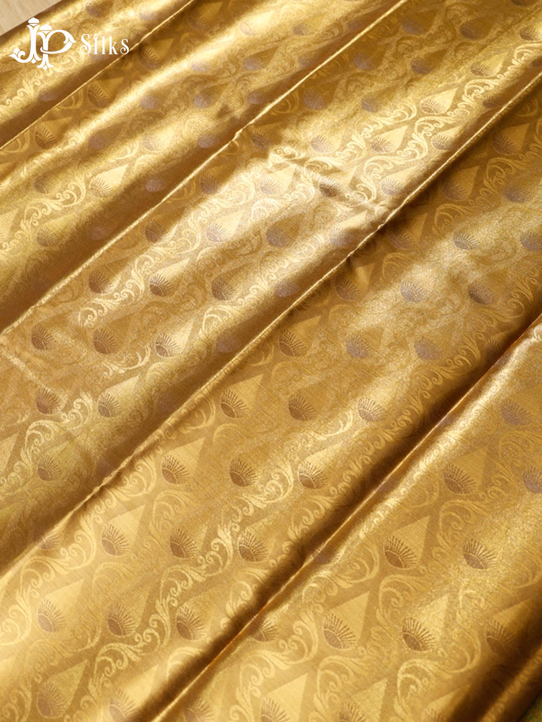 Gold and Light Green Art Silk Saree - G295