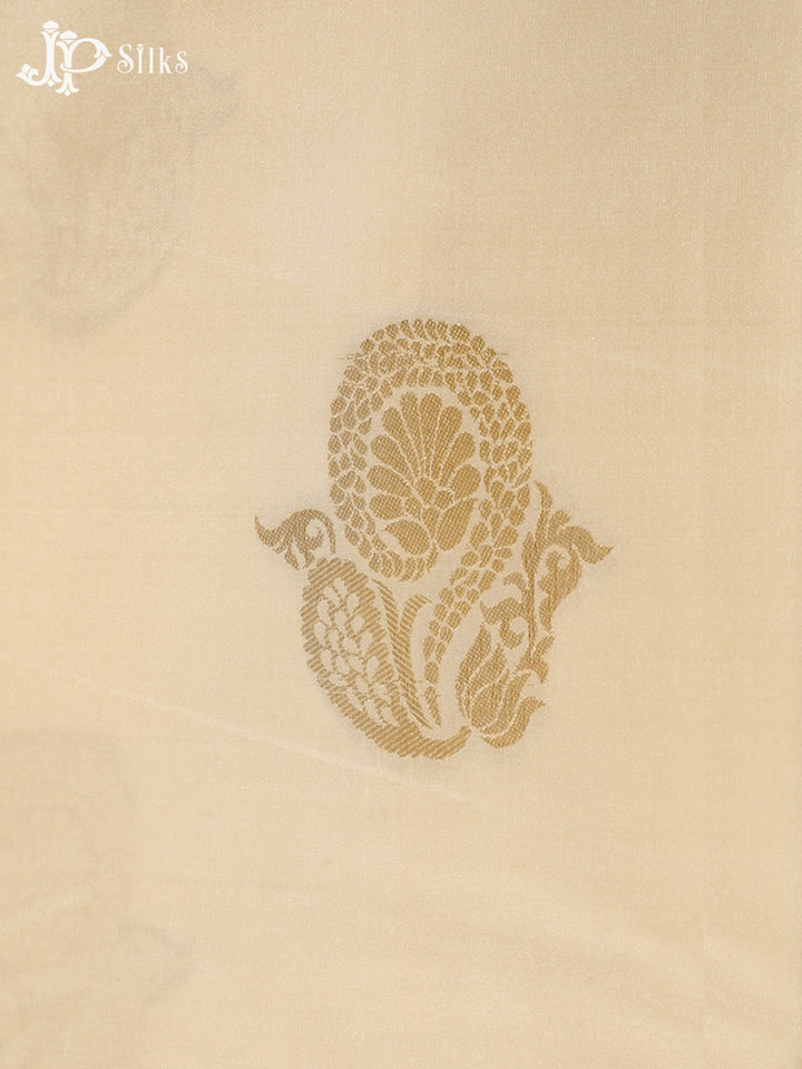 Sandal White and Blue Art Silk Saree - G315