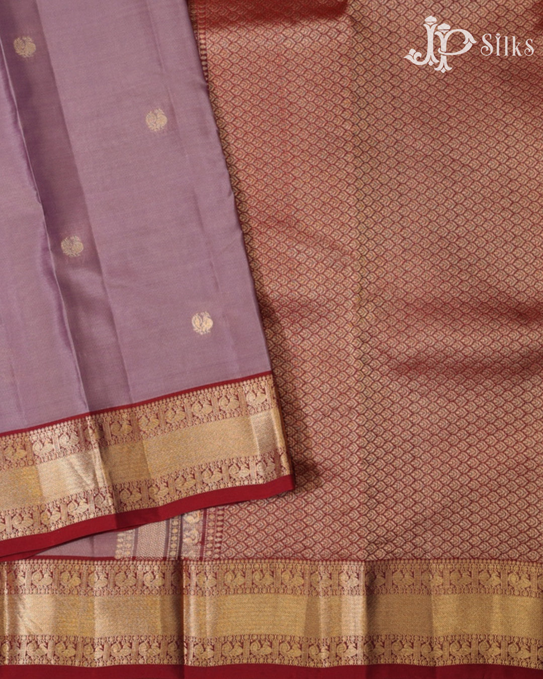 Lavender Purple & Maroon Pure Silk Mix Saree - G922