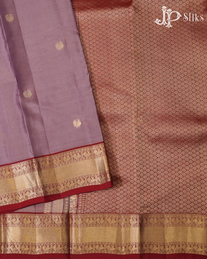 Lavender Purple & Maroon Pure Silk Mix Saree - G922