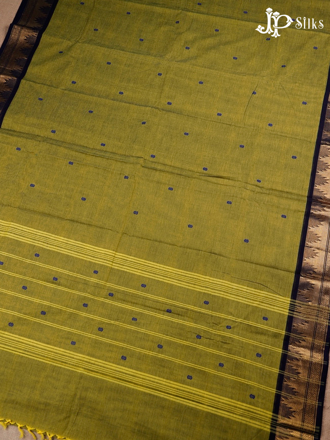 Green And Blue Theni Cotton Saree - G67