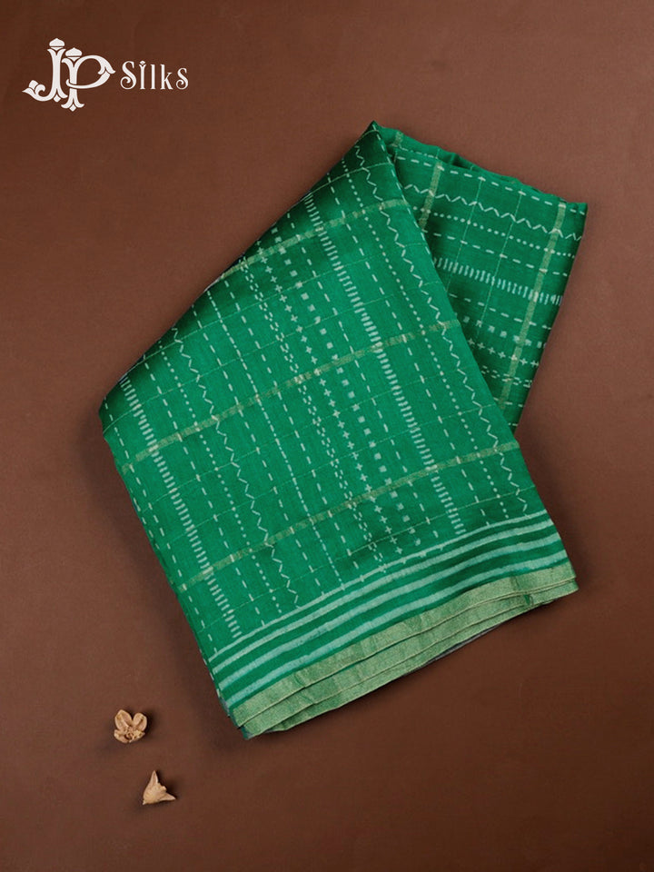 Green Semi Chanderi Saree - F2802