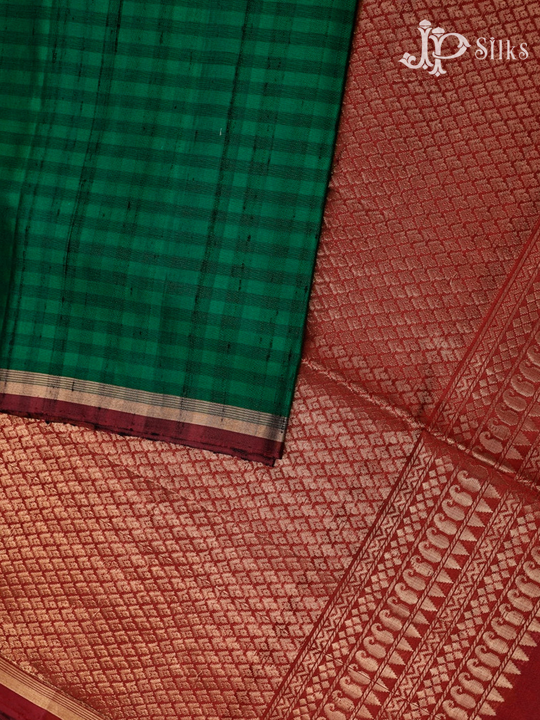 Bottle Green And Maroon Soft Silk Saree - F3551