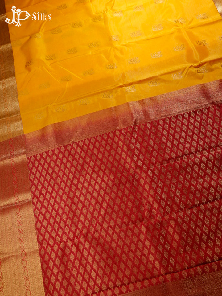 Yellow and Red Art Silk Saree - G308