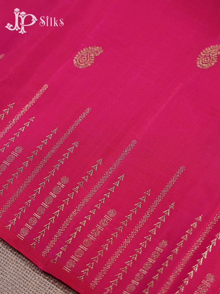 Reddish Pink Kanchipuram 2G Zari Silk Saree - H7