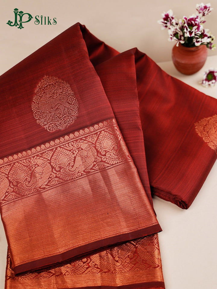 Maroon Dharmavaram Silk Saree - D752