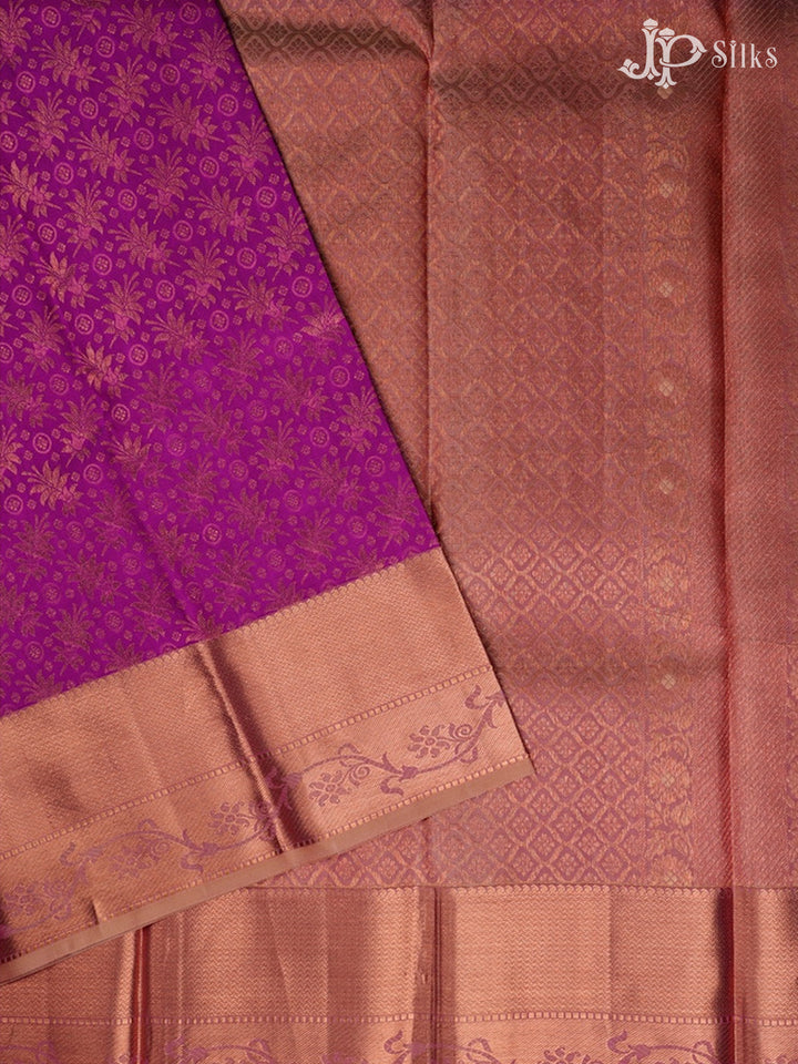 Dark Magenta Kanchipuram Pure Silk Saree - D7764