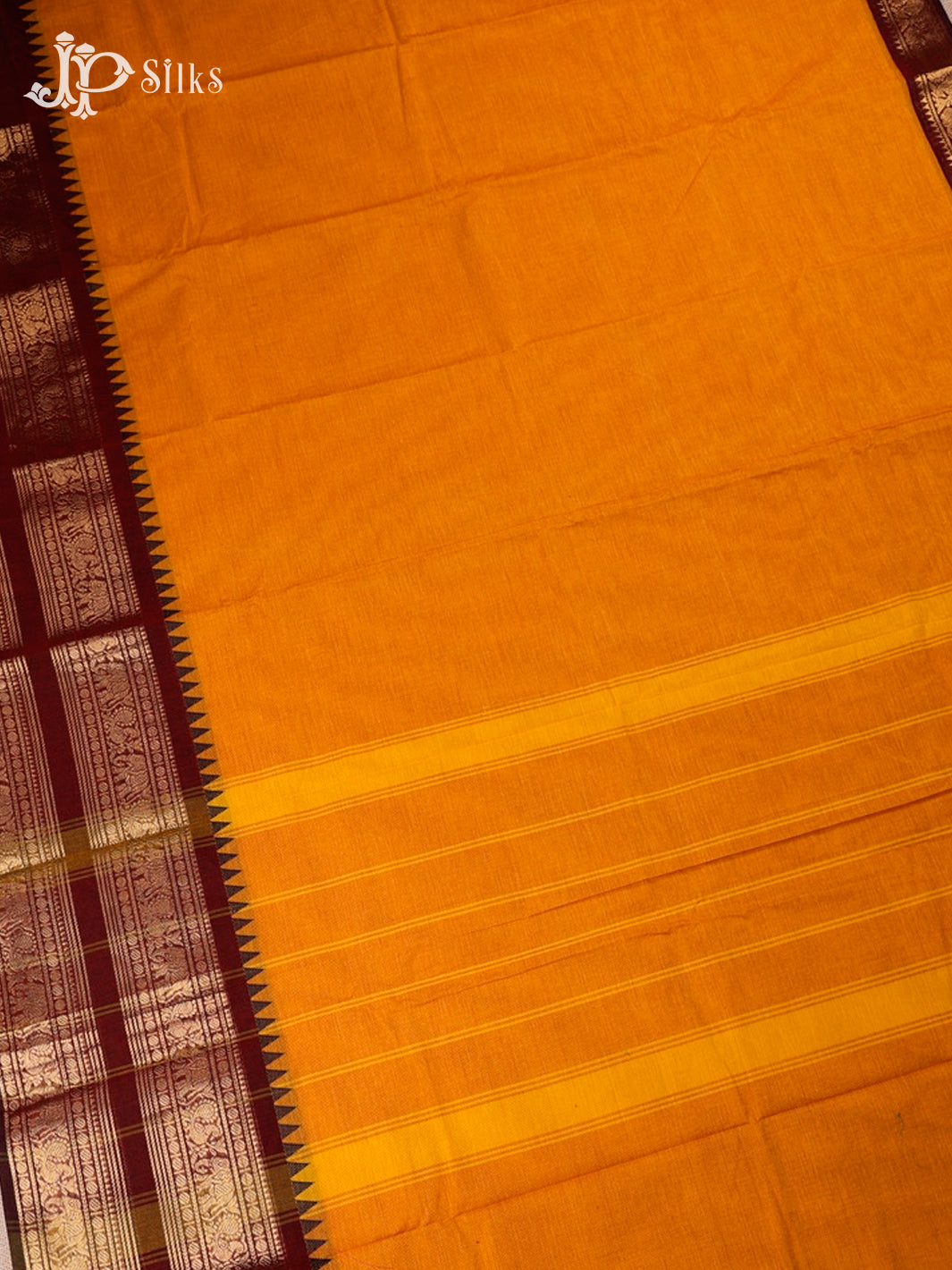 Rust Orange Cotton Saree - G110