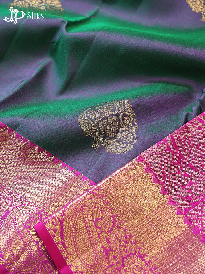 Dual Shade Green & Pink Kanchipuram Silk Saree - G848