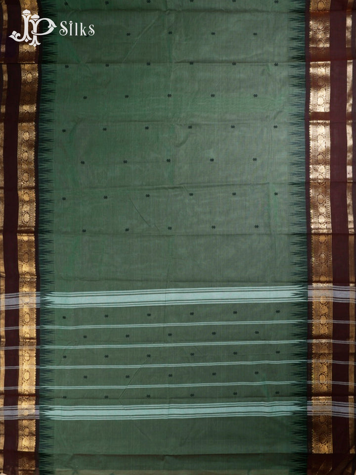 Hunter Green Theni Cotton Saree - G416 “View5”