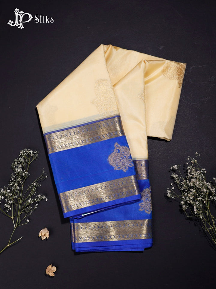 Sandal White and Blue Art Silk Saree - G315