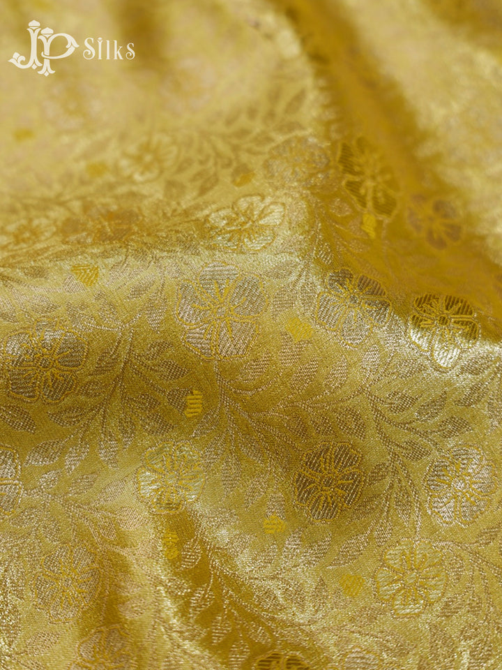 Yellow and Red Art Silk Saree - H16