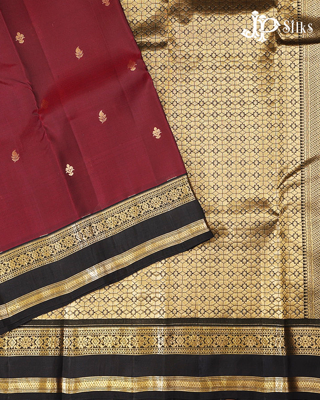 Dark Grapes & Black Pure Silk Mix Saree - G925