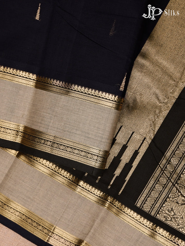 Black Kanchi Cotton Saree - G53