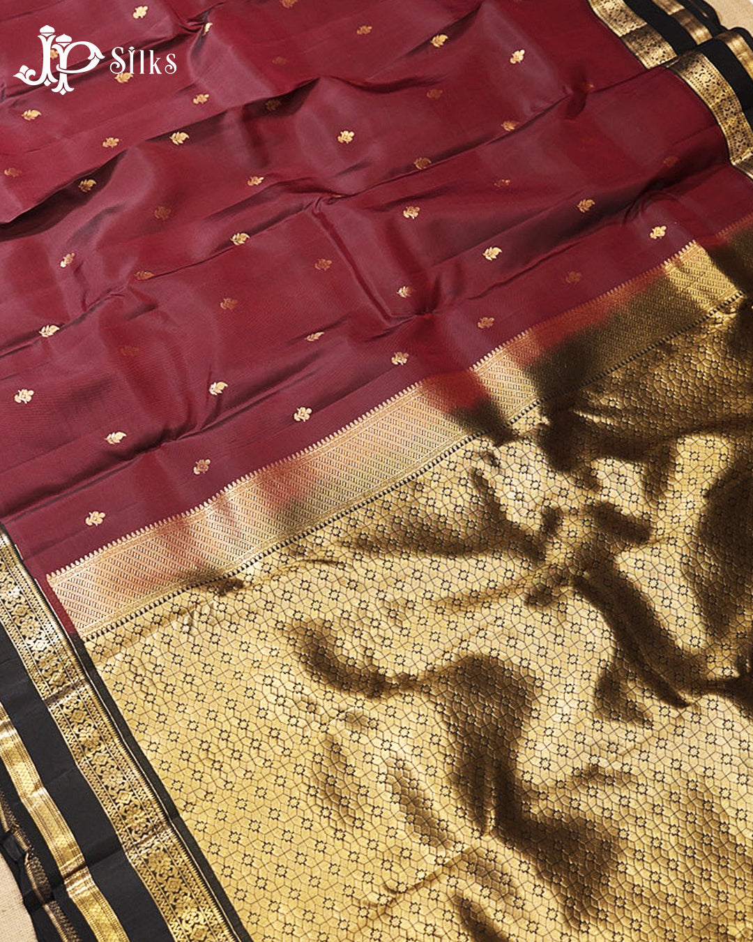Dark Grapes & Black Pure Silk Mix Saree - G925