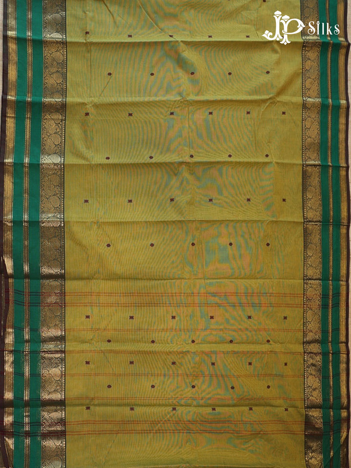 Mustard Green Theni Cotton Saree - G896