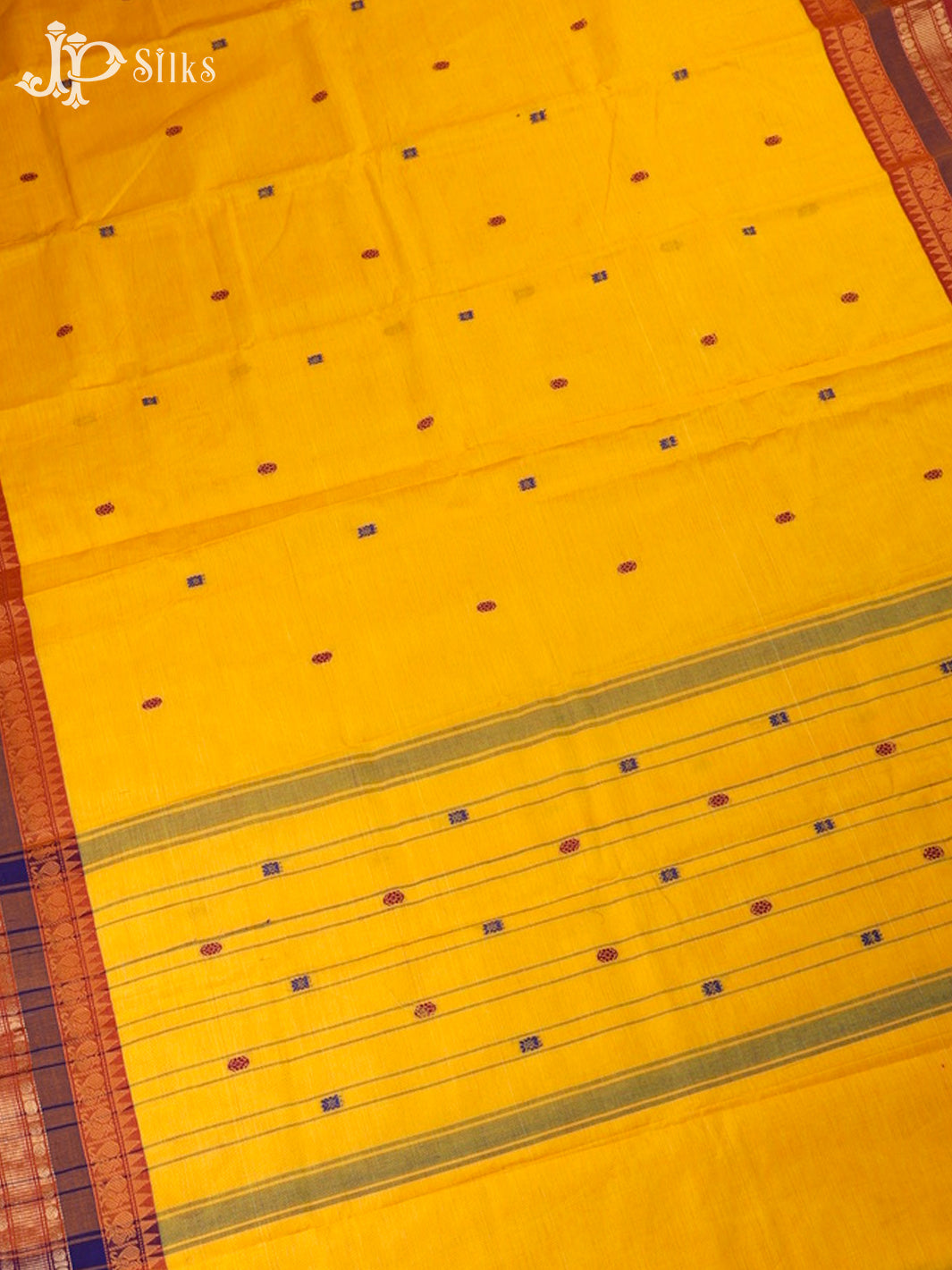 Dark Mango Colour Cotton Saree - G93