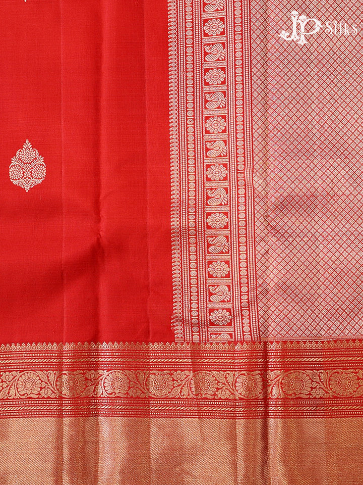 Tomato Red Kanchipuram Silk Saree - G847-view4