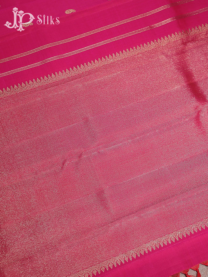 Reddish Pink Kanchipuram 2G Zari Silk Saree - H7