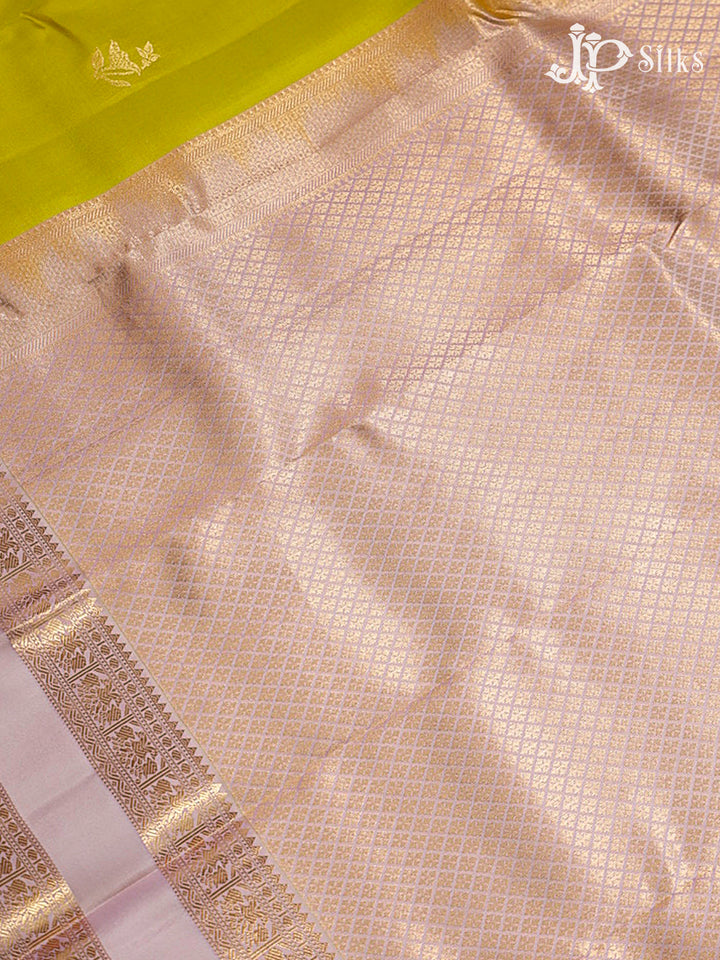 Lemon Yellow and Baby Pink Silk Mix Saree - H22
