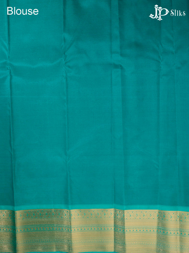 Red and Teal Green Art Silk Saree - G310