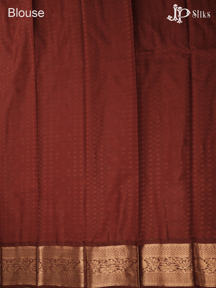 Green And Brown Art Silk Saree - F3602