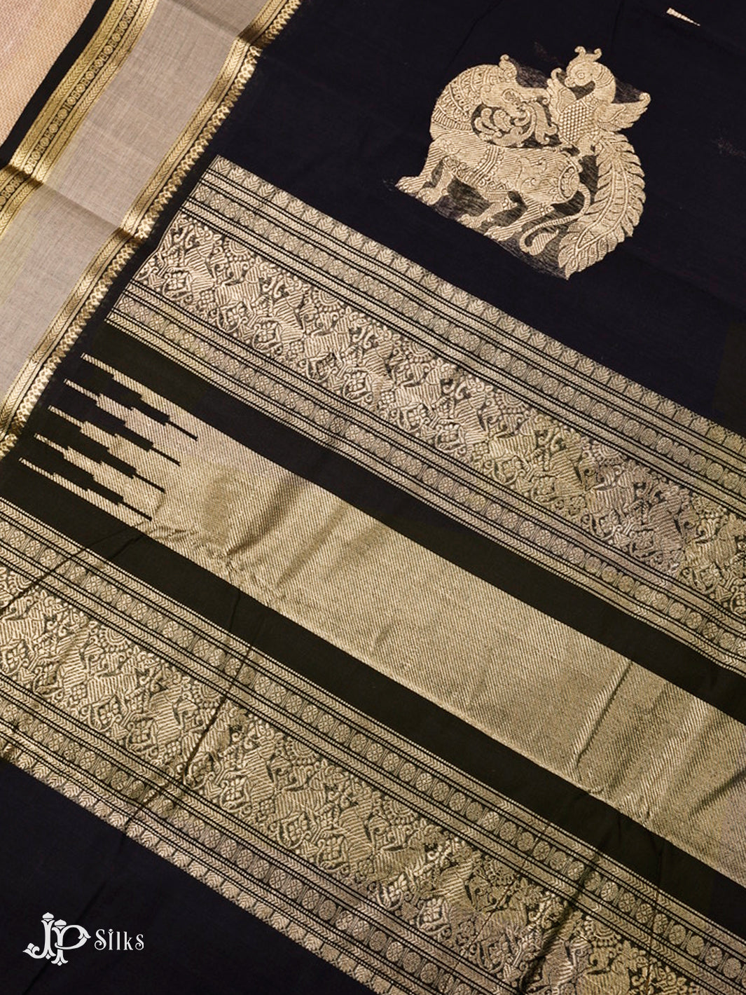Black Kanchi Cotton Saree - G53