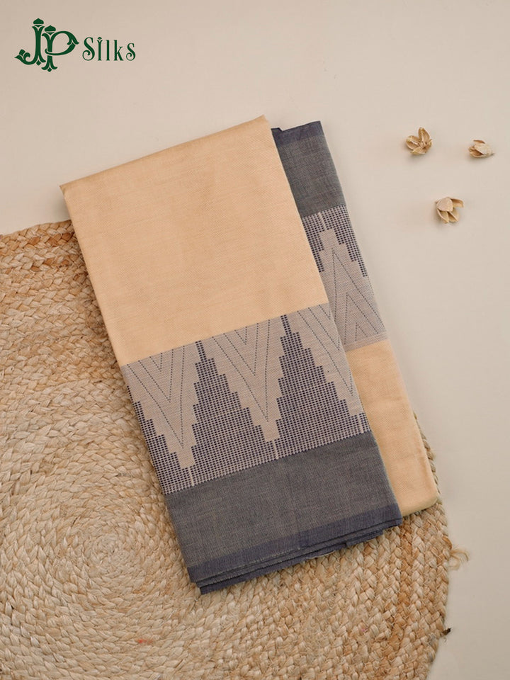 Beige Chettinad Cotton Saree - F2723