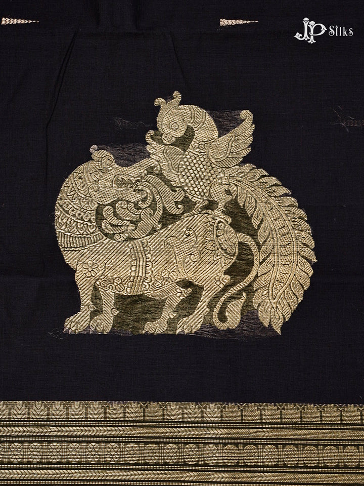 Black Kanchi Cotton Saree - G53