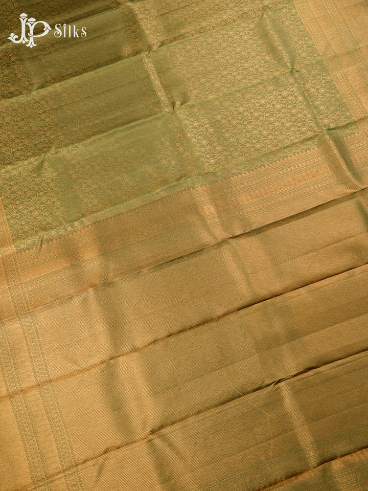 Olive Green Kanchipuram Pure Silk Saree - D1843