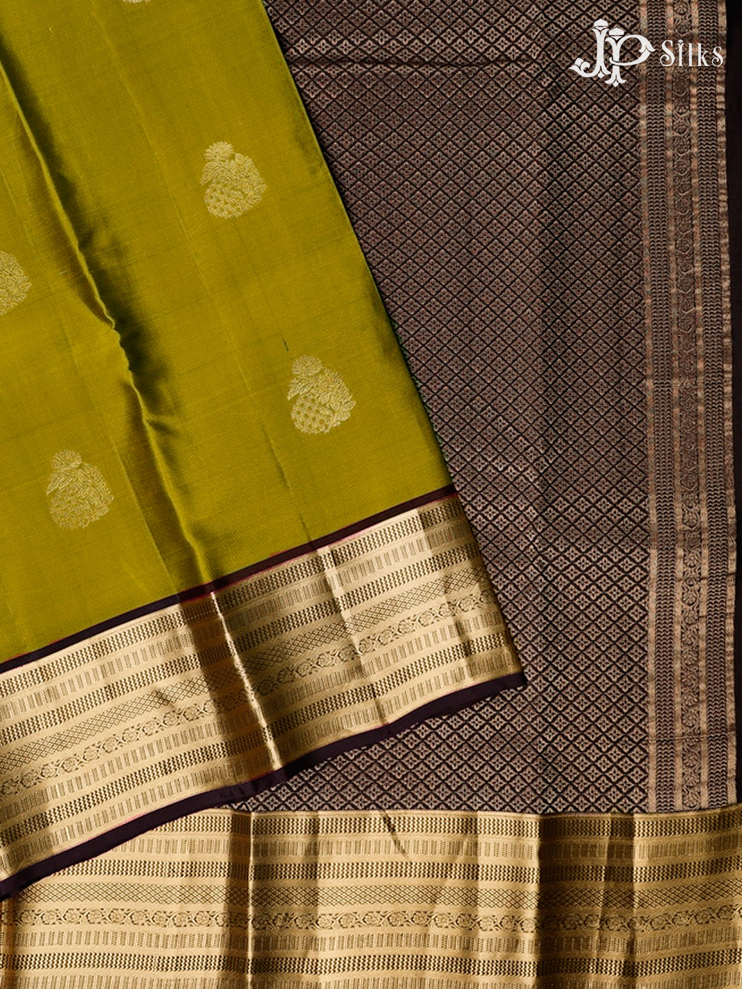 Moss Green And  Maroon Pure Silk Mixed Saree - F3557