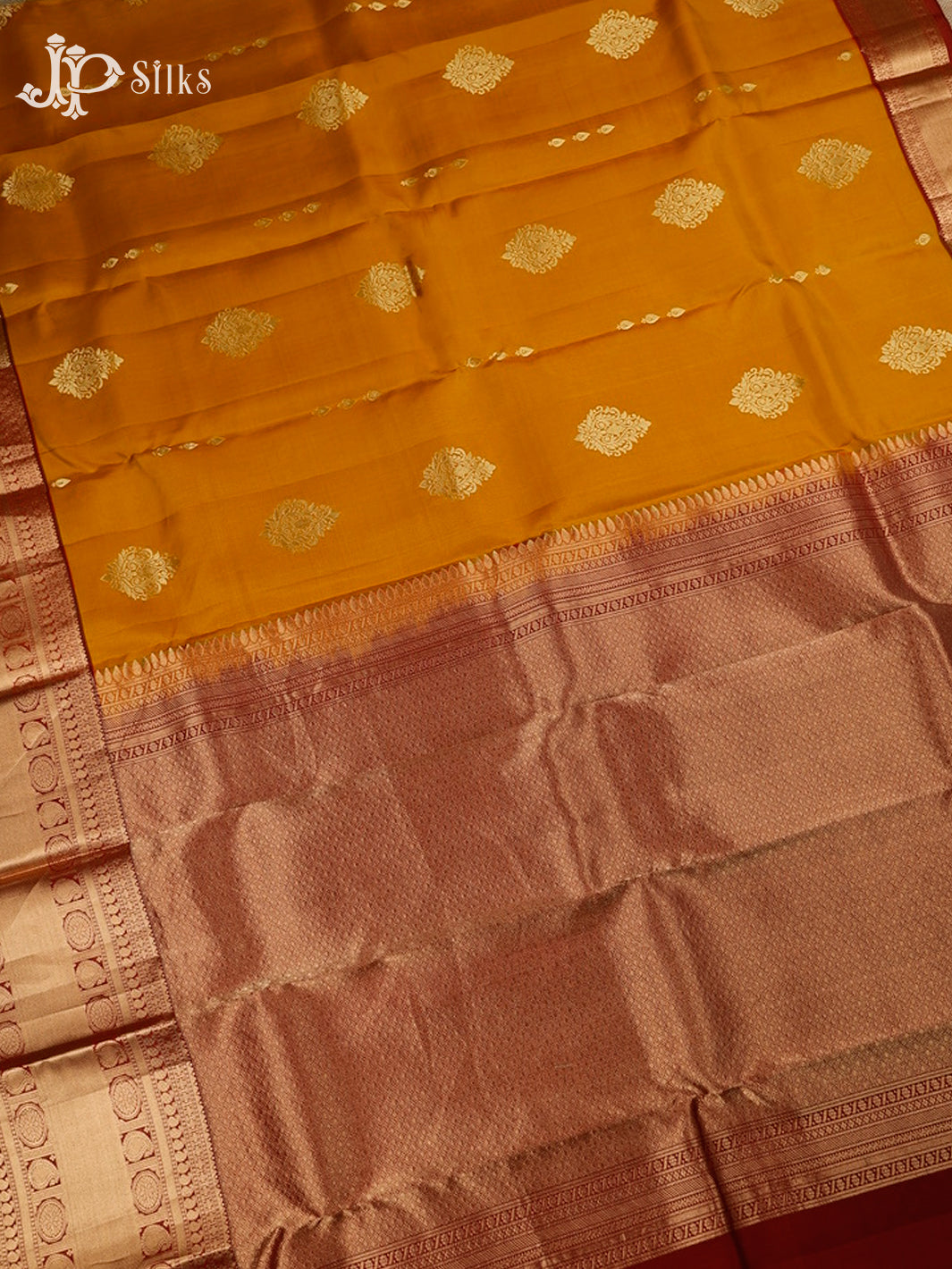 Mustard And Maroon Pure Silk Mixed Saree - G62