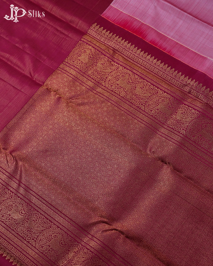 Onion Pink And Maroon Kanchipuram Silk Saree - F3483