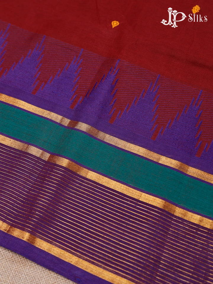 Maroon Theni Cotton Saree - G100