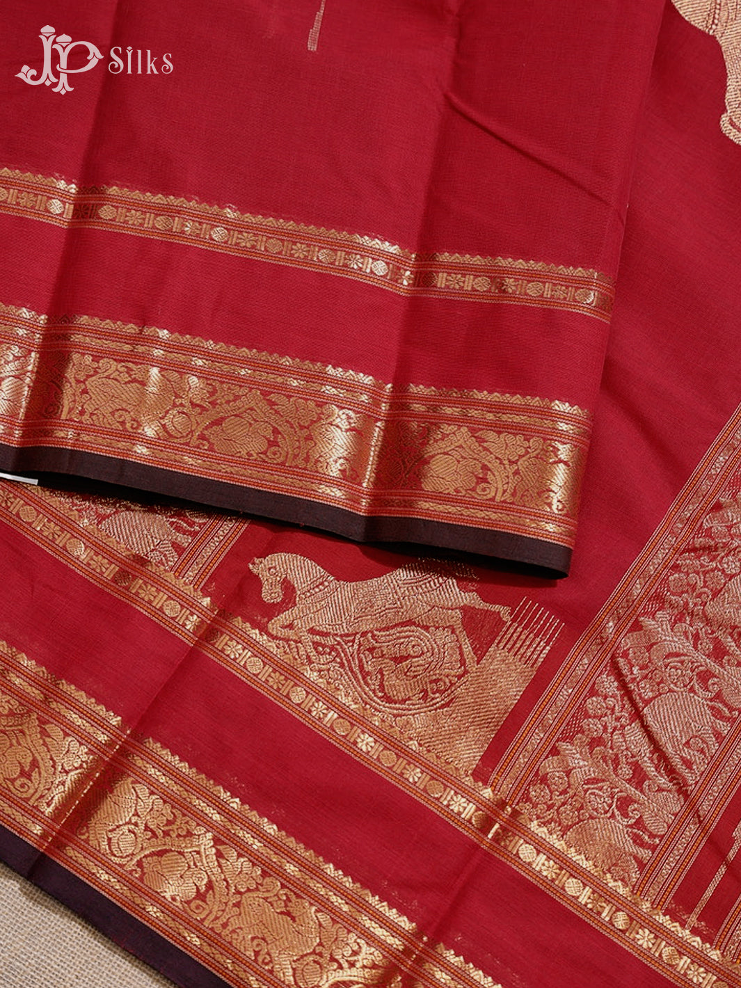 Red Kanchi Cotton Saree H32