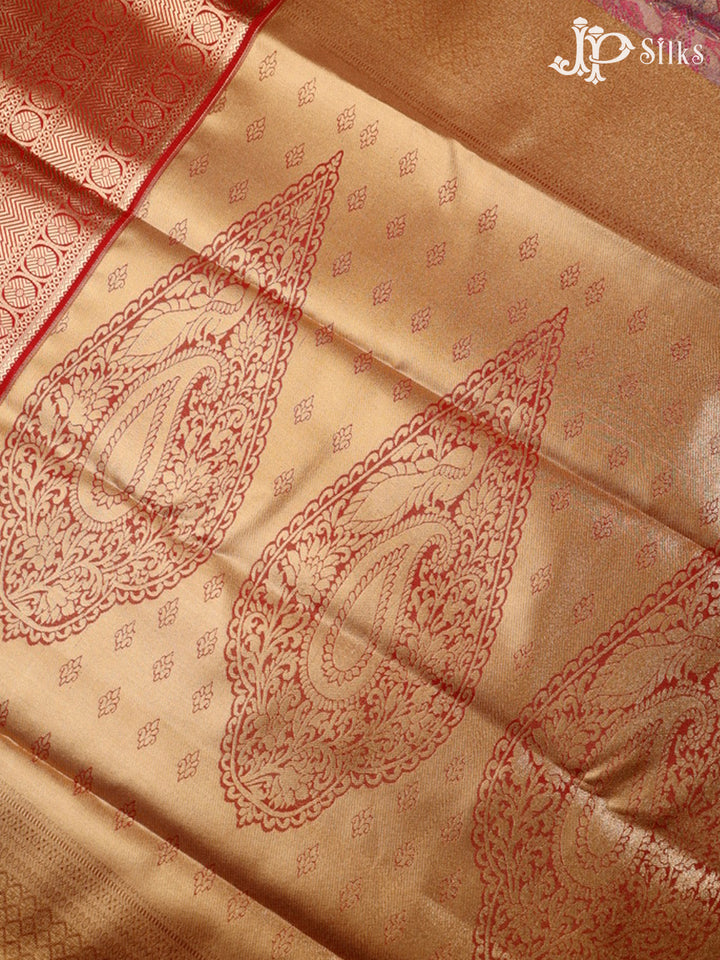 Magenta, Red and Blue Art Silk Saree - G302