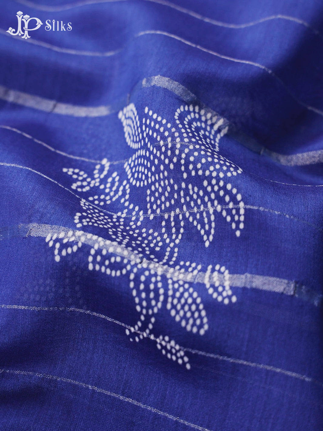 Blue Semi Chanderi Saree - F2804