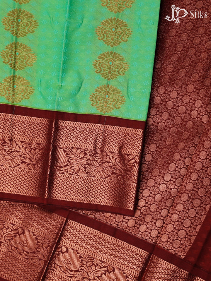Green And Brown Art Silk Saree - F3602