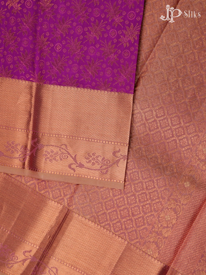 Dark Magenta Kanchipuram Pure Silk Saree - D7764