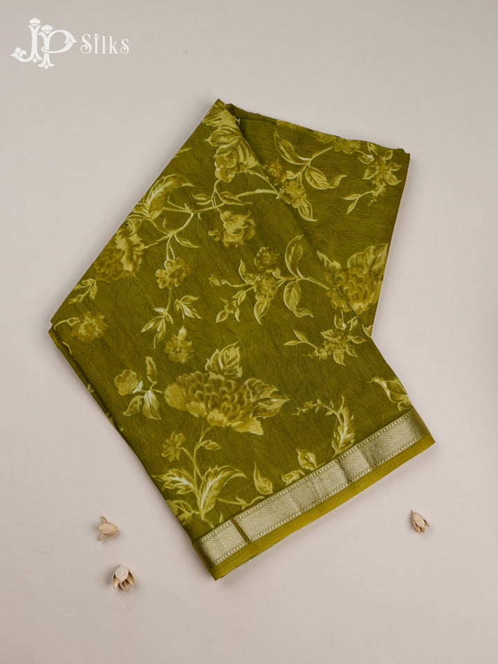 Mehendi Green Semi Tussar Saree - G35