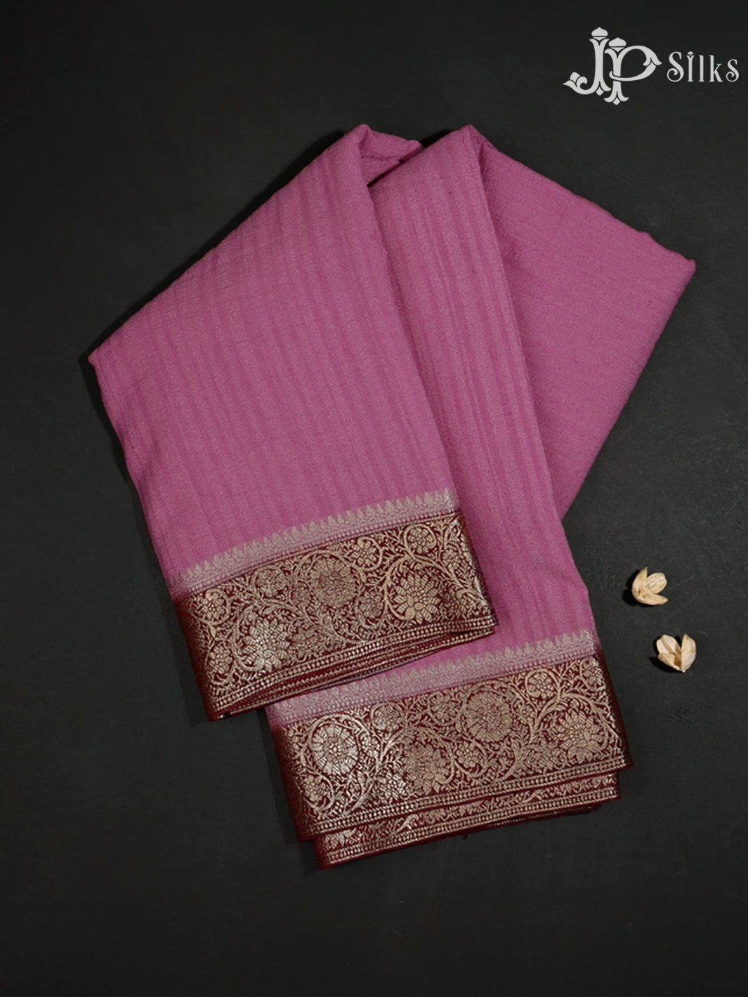 Onion Pink & Maroon Semi Khaddi Georgette Saree - G498-view1