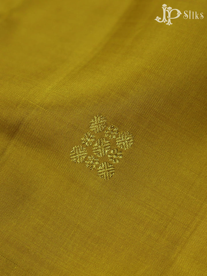 Mustard Yellow with Green Kanchipuram Silk Saree - F2362 - View 6