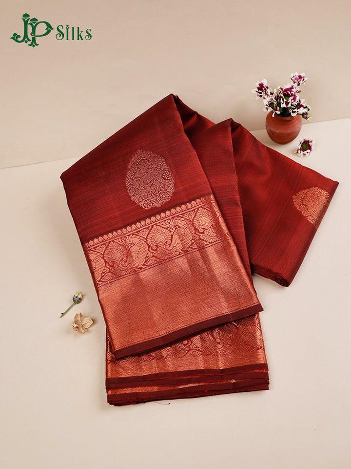 Maroon Dharmavaram Silk Saree - D752