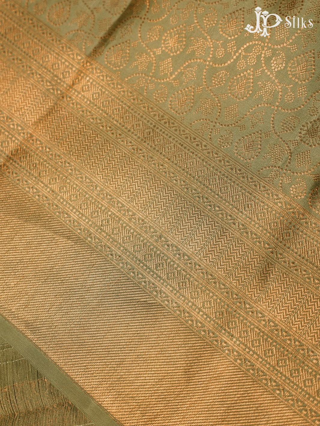 Olive Green Kanchipuram Pure Silk Saree - D1843