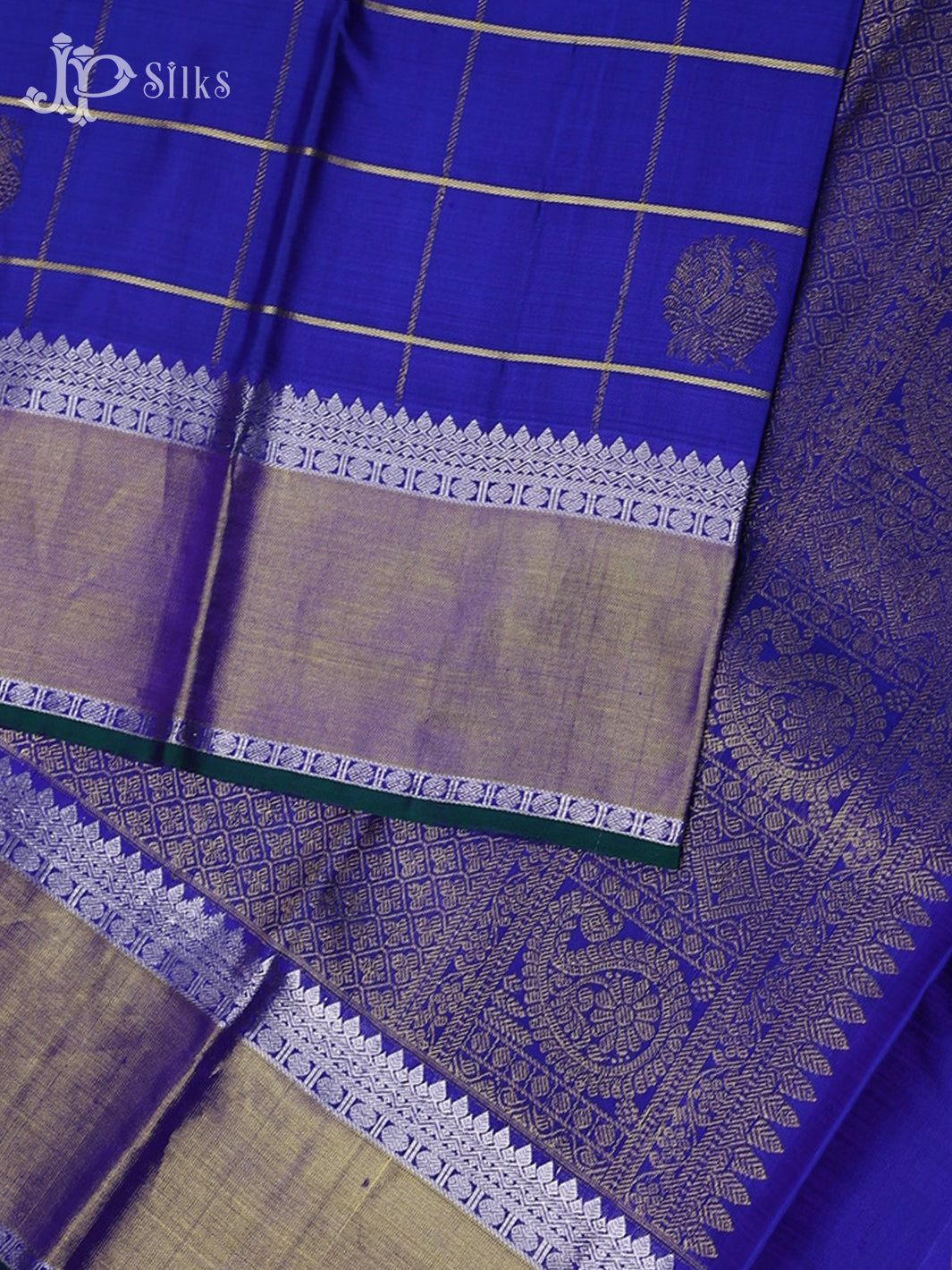 Ink Blue Kanchipuram Silk Saree - A1397 - View 4