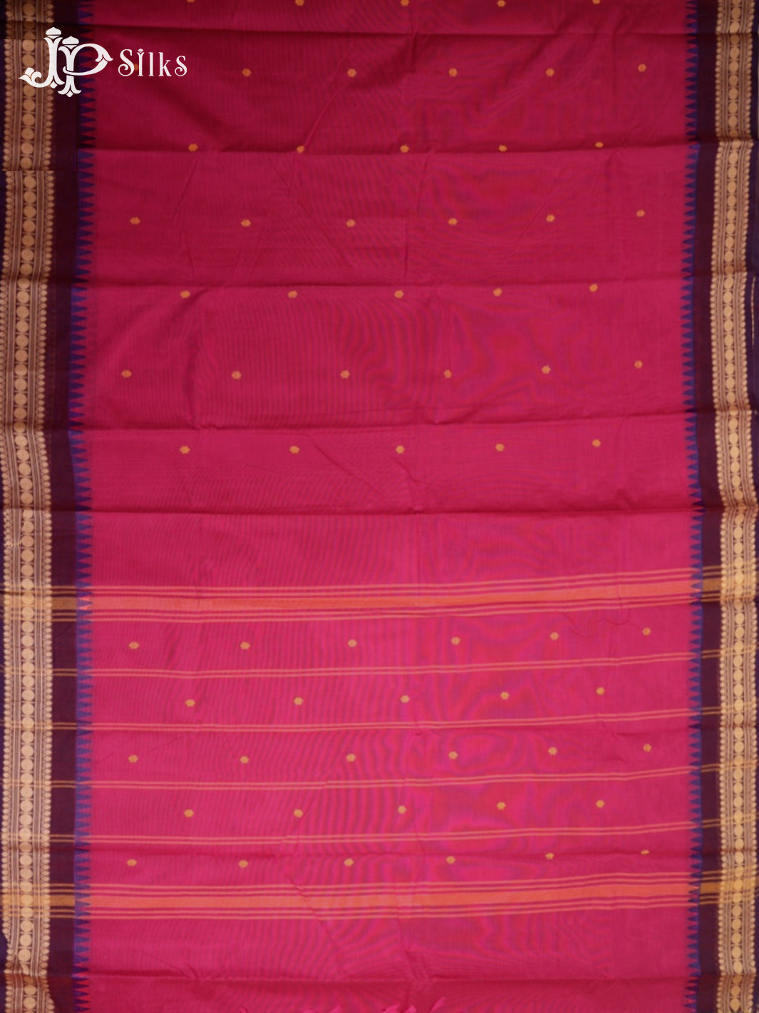 Dark Pink & Coffee Brown Theni Cotton Saree - G747